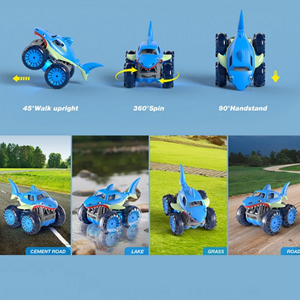 ماشین کنترلی کوسه هیولای آب و خاک مدل 313-989 Amphibious Remote Control Car_اسباب بازی